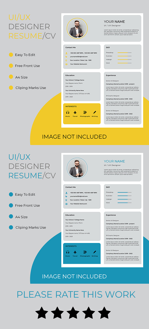 UI/UX Designer Resume - full image preview.