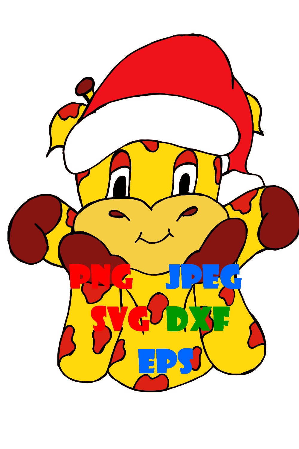 Christmas Sticker Giraffe Cute - pinterest image preview.