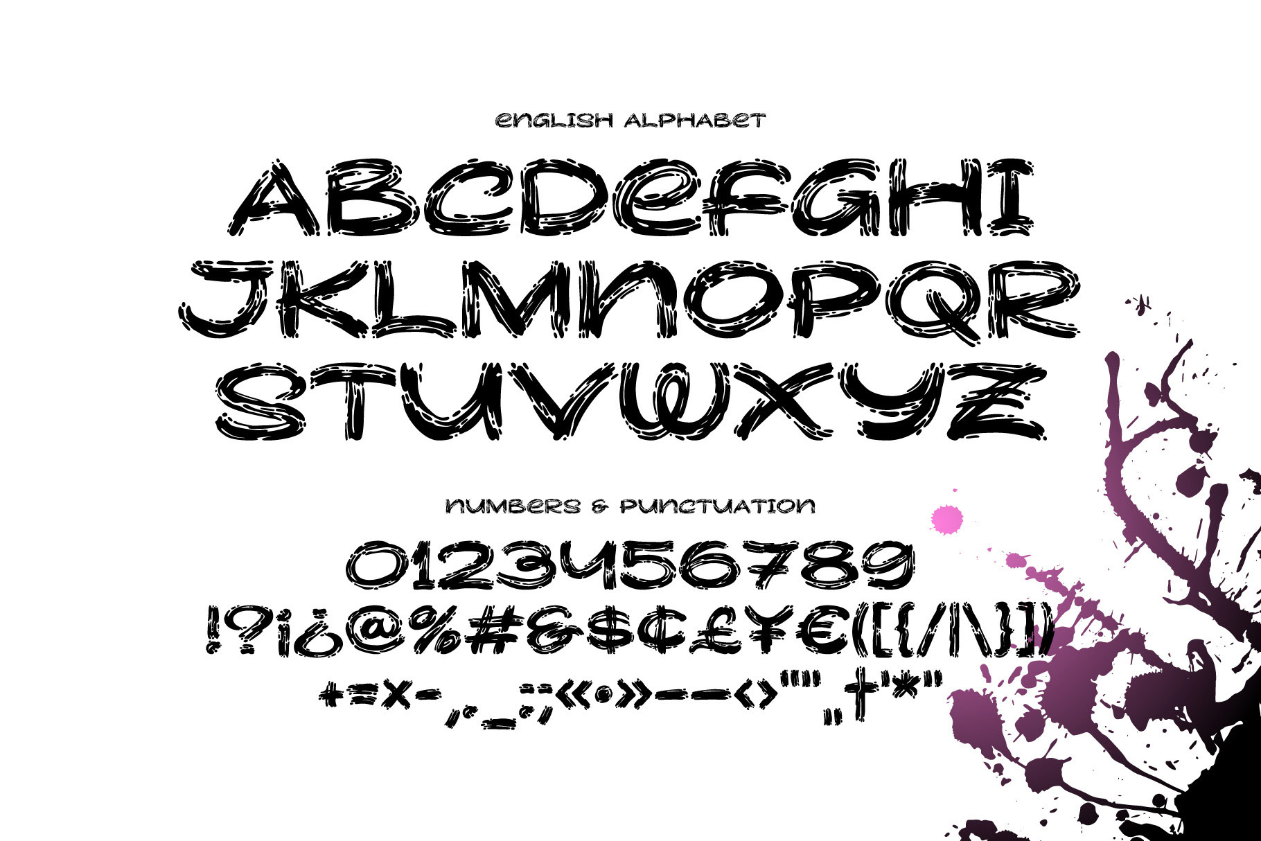 Ink Flow Handcrafted Brush Font english alphabet preview.