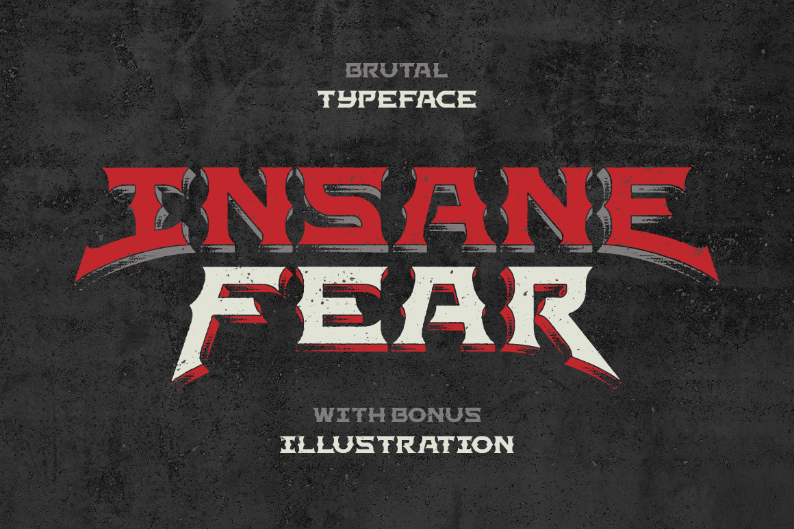 Image with text showcasing the adorable Insane Fear font.