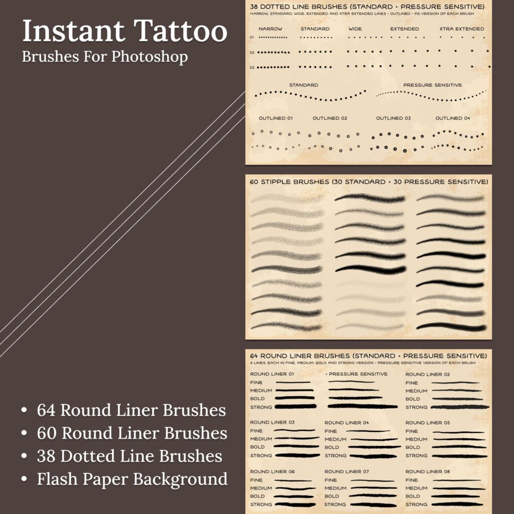 Instant Tattoo Brushes For Photoshop – MasterBundles