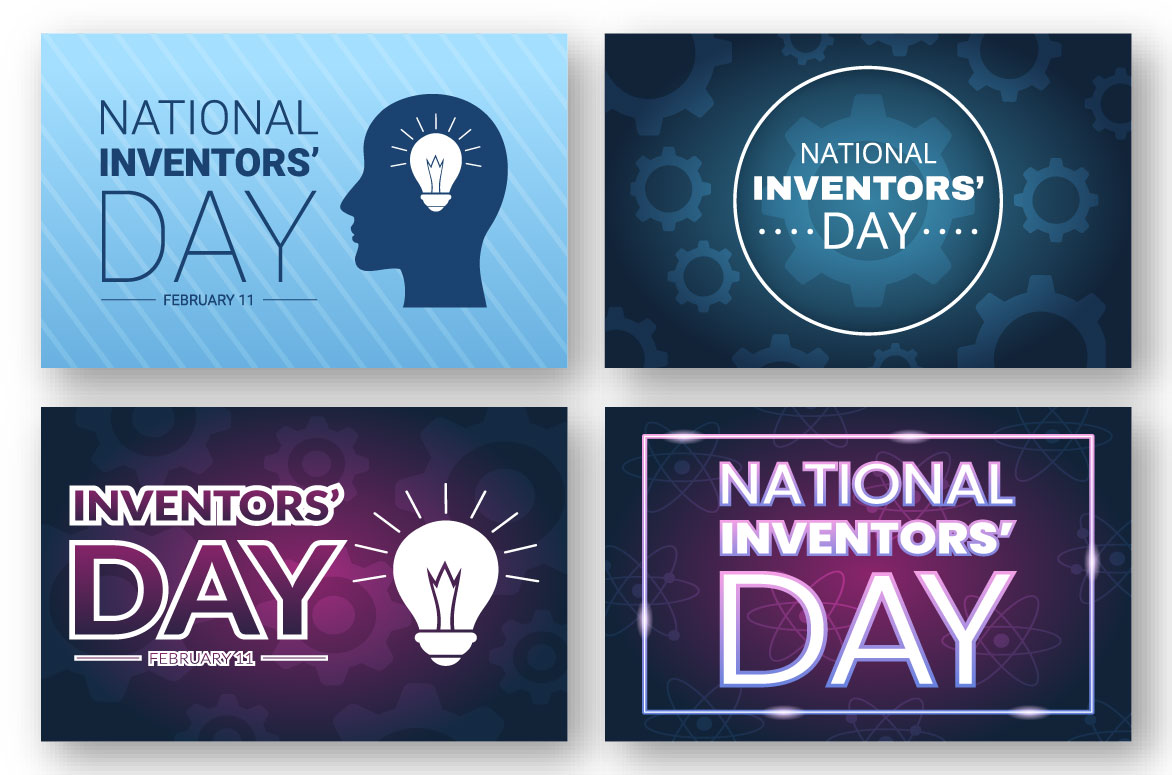 Cartoon Inventors Day Graphics preview image.