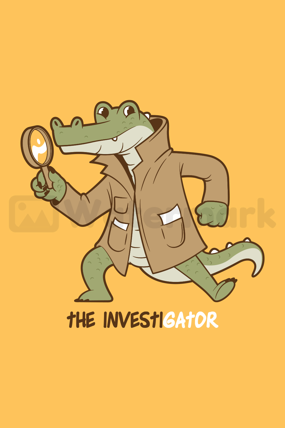 Crocodile InvestiGator Design Illustration pinterest image.