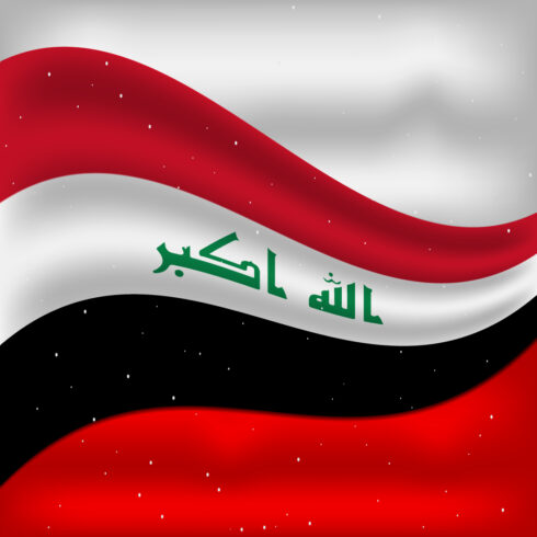 Charming image of the flag of Iraq.