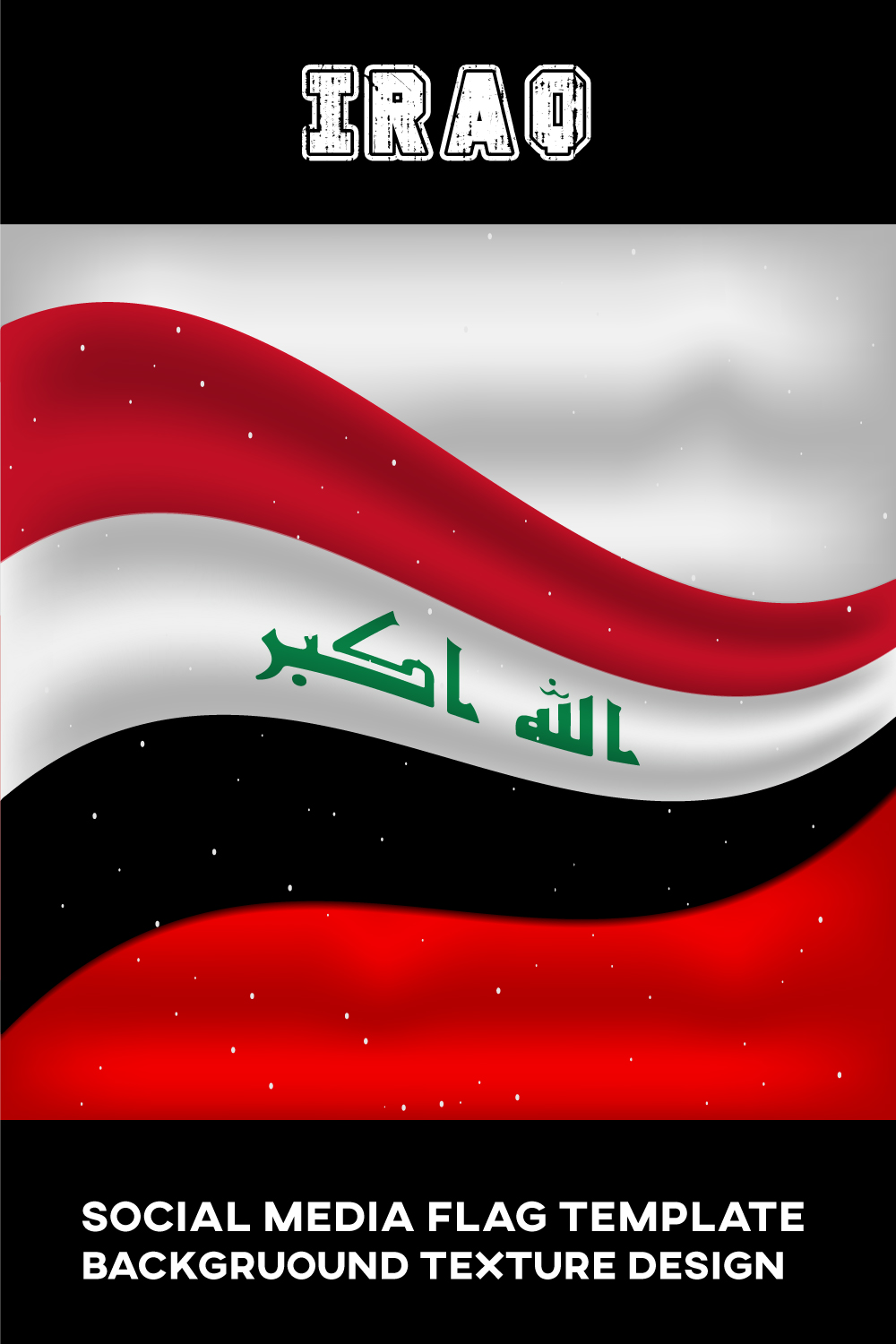 Colorful image of the flag of Iraq.