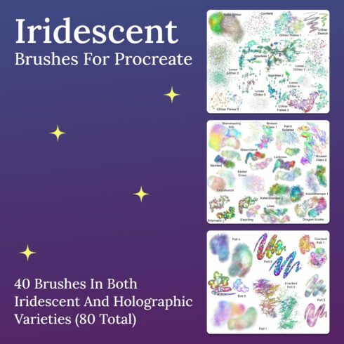 Iridescent Brushes for Procreate - main image preview.