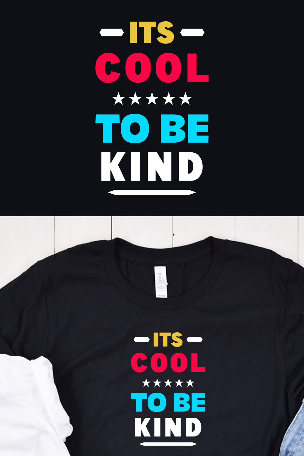 Cool To Be Kind Typography T-Shirt Design pinterest image.