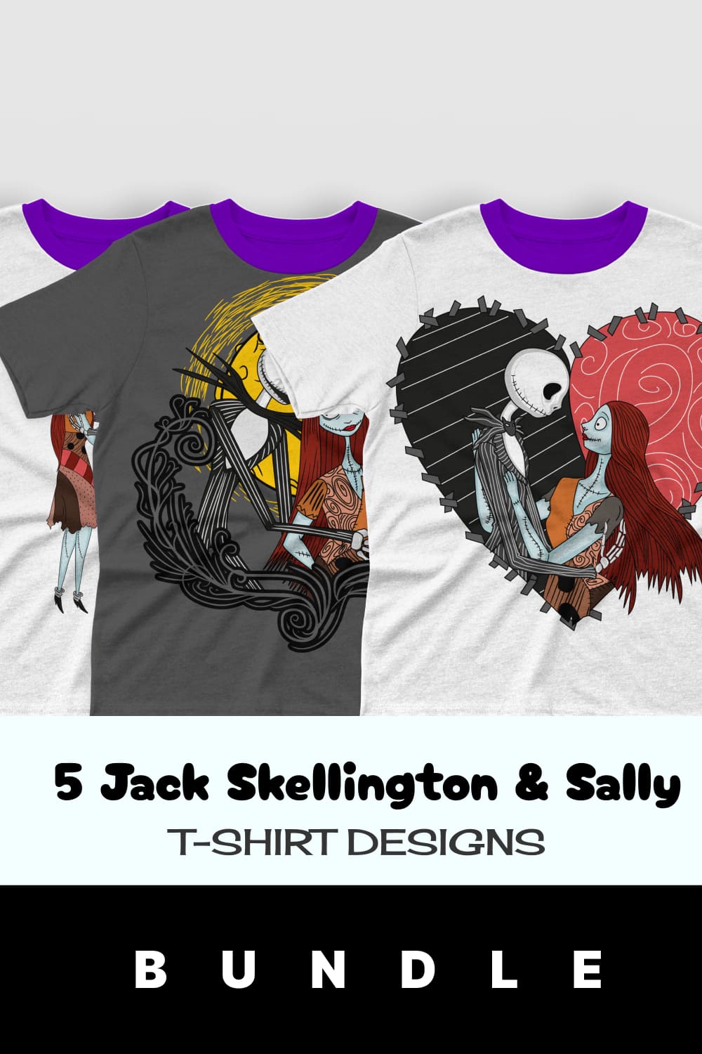 Jack Skellington And Sally SVG - pinterest image preview.