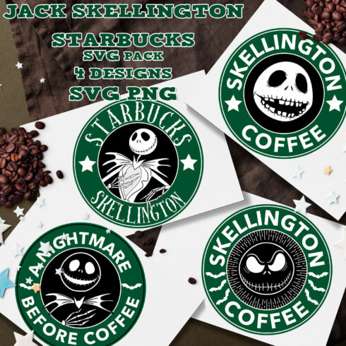 Jack Skellington Starbucks SVG - main image preview.