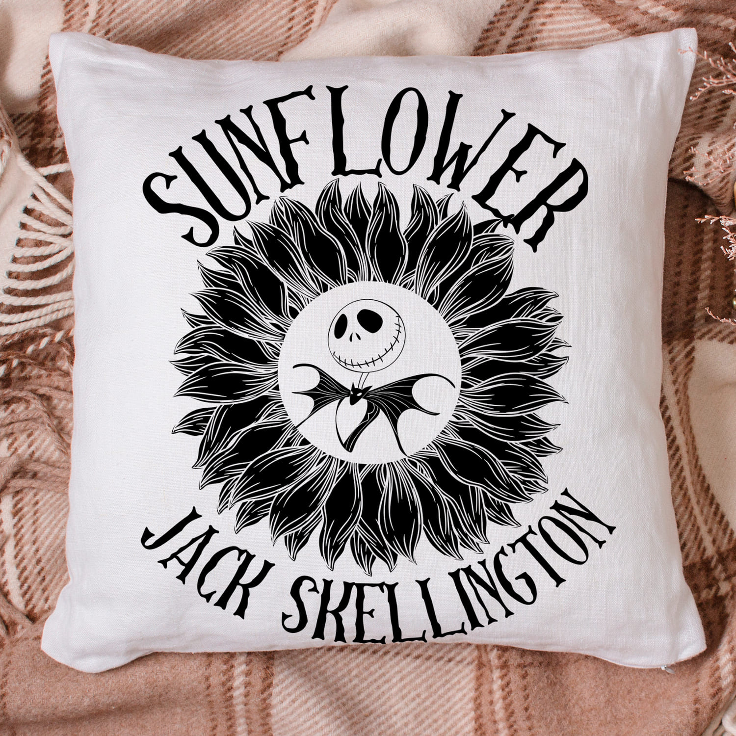 Jack Skellington Sunflower SVG - pillow design.