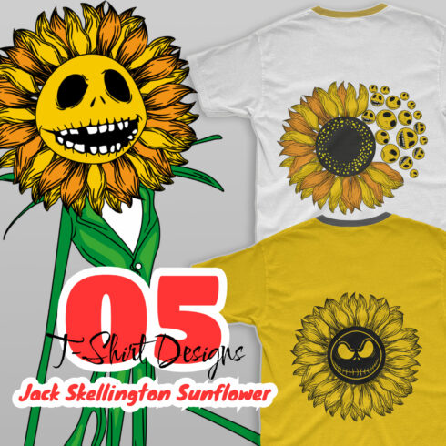 Jack Skellington Sunflower Svg T-shirt Design.