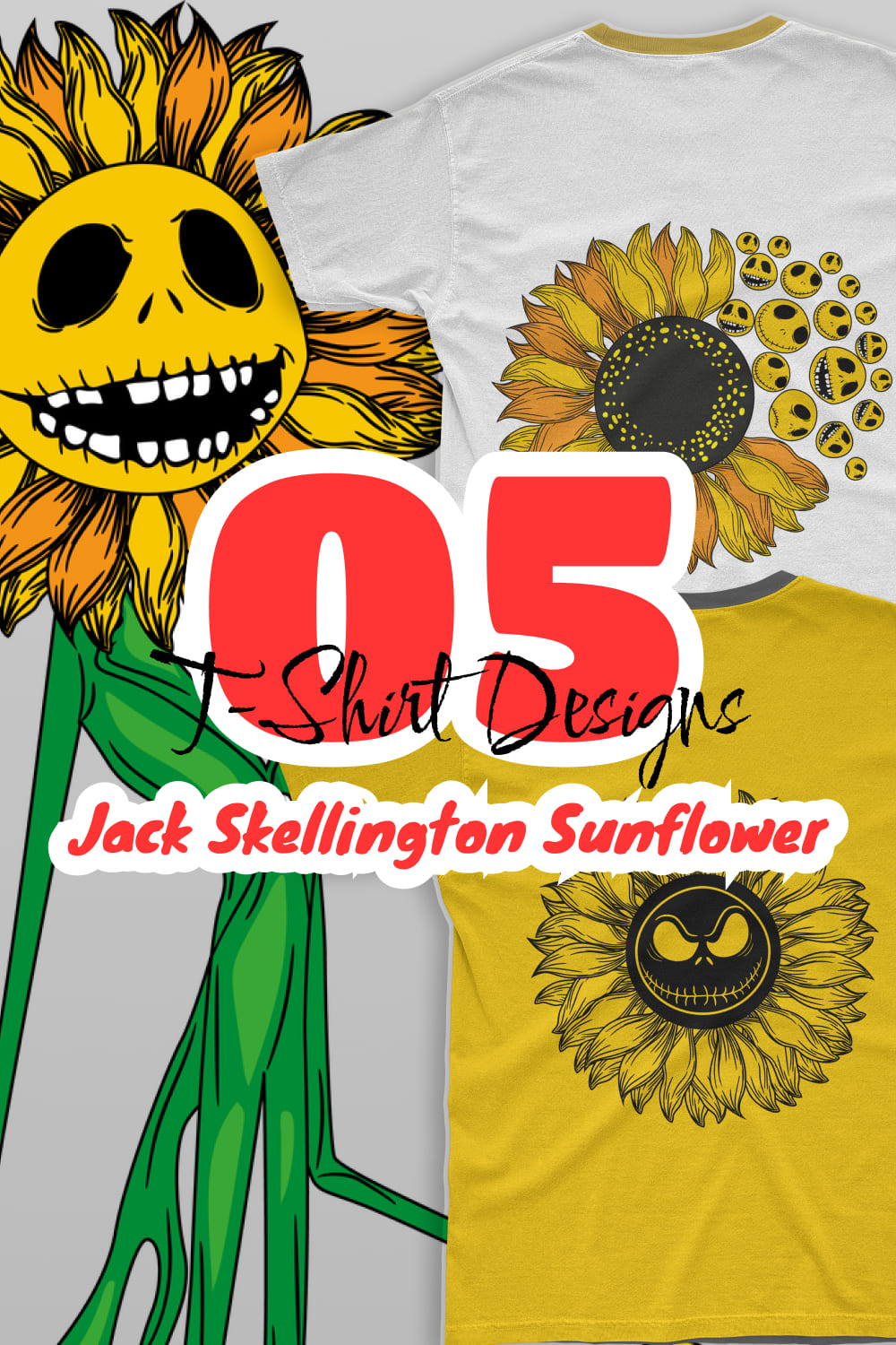 Jack Skellington Sunflower Svg T-shirt Design - Pinterest.