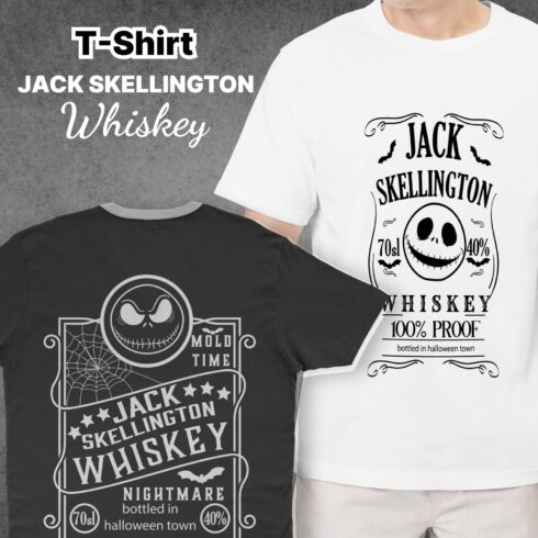 Jack Skellington Whiskey Svg T-shirt Design.