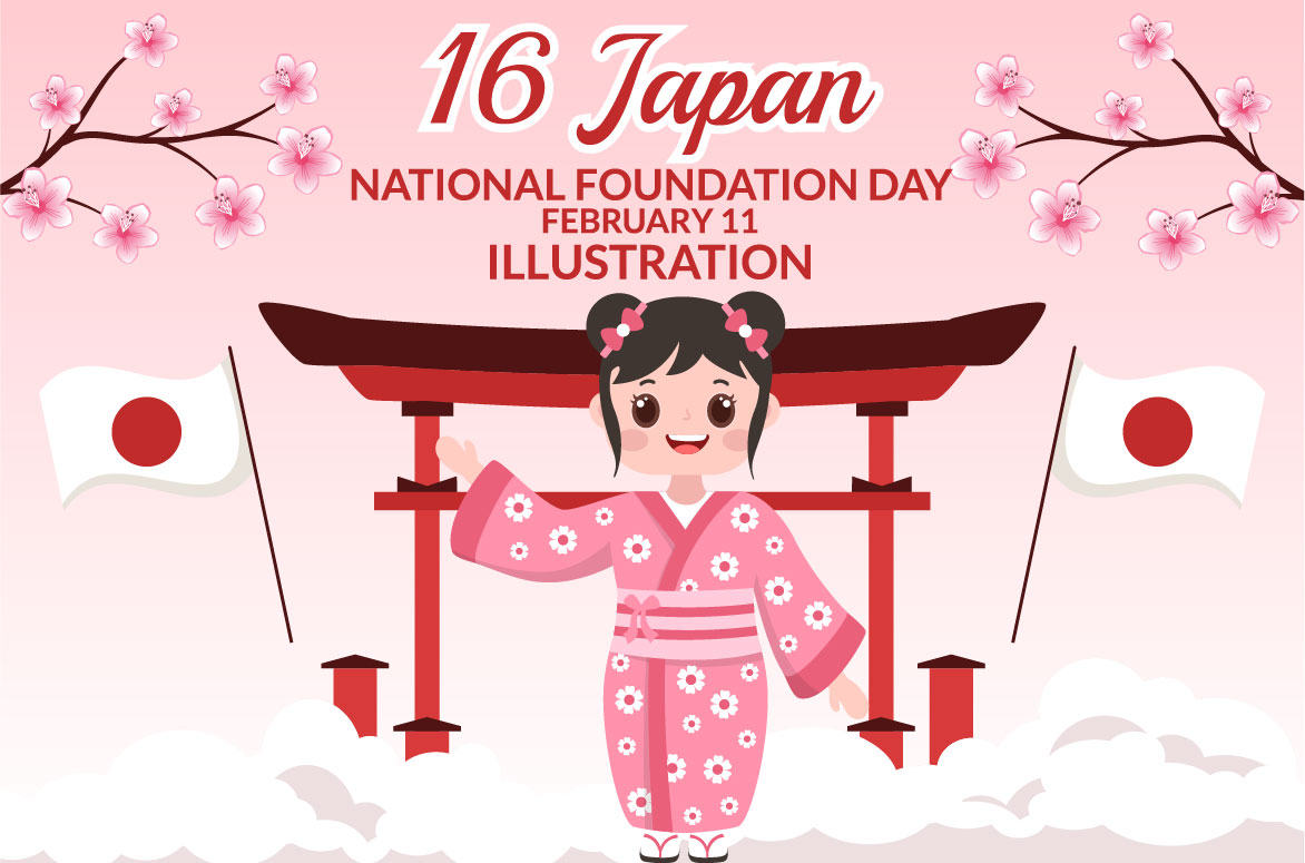 Cover image of 16 Japan National Foundation Day Illustration.