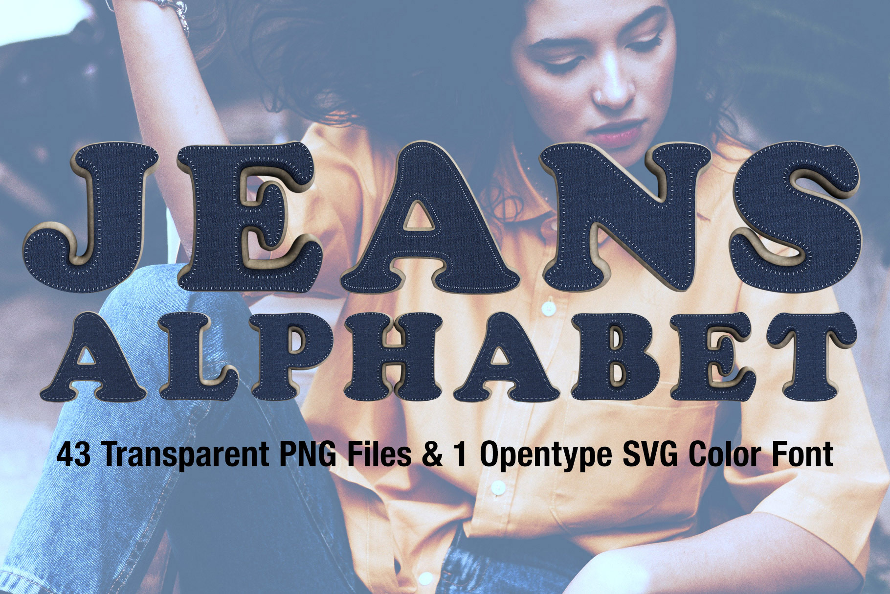 Cover image of Ms Jeans Opentype SVG Font and PNGs.