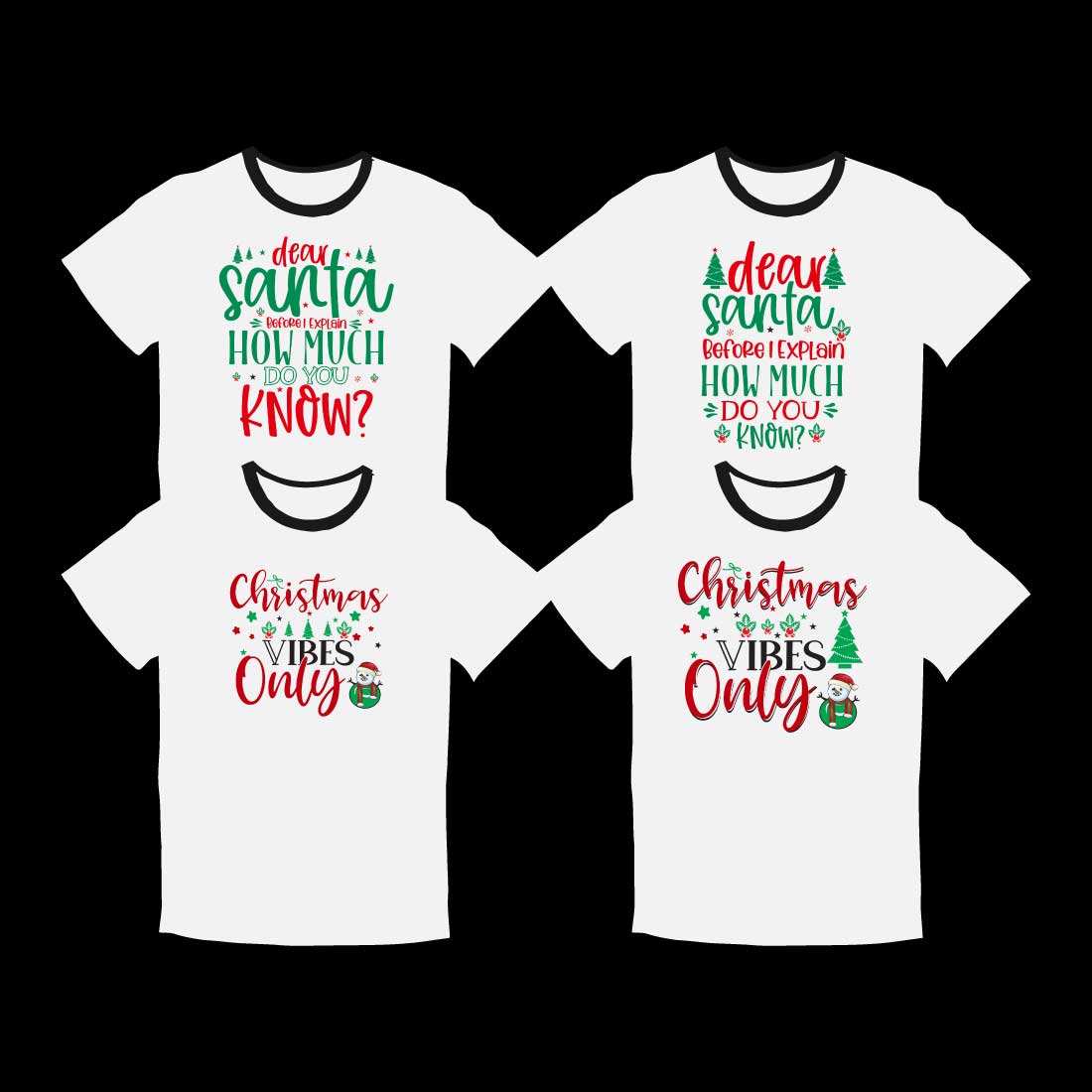 Merry Christmas T-shirt Quotes Designs preview image.