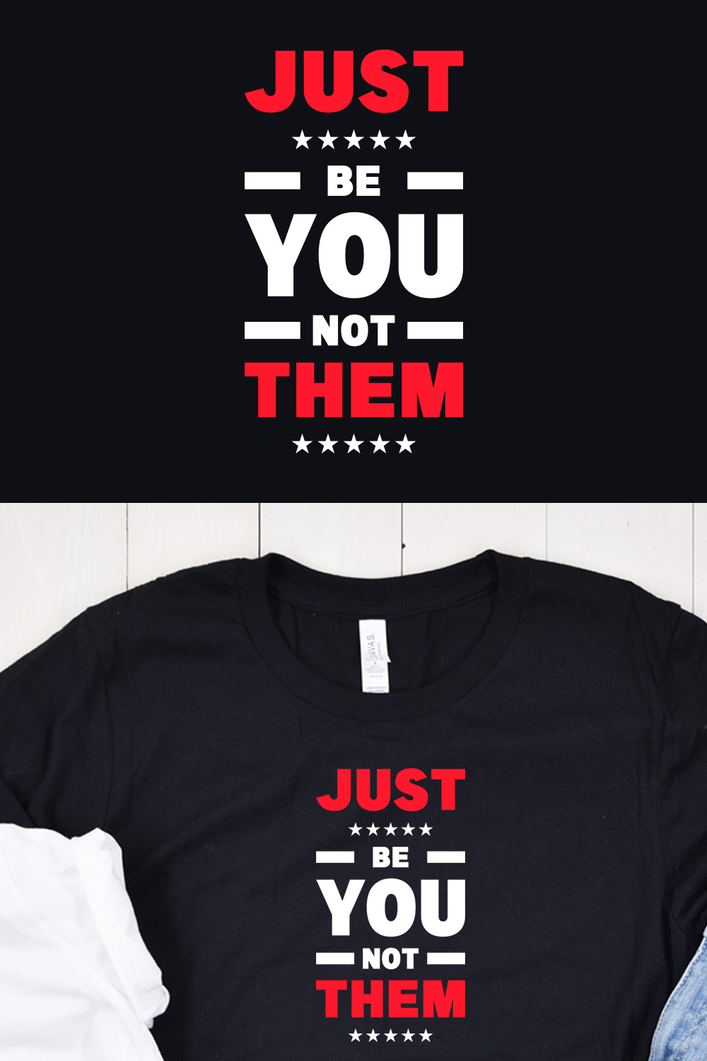 Typography T-Shirt Design - Pinterest image preview.