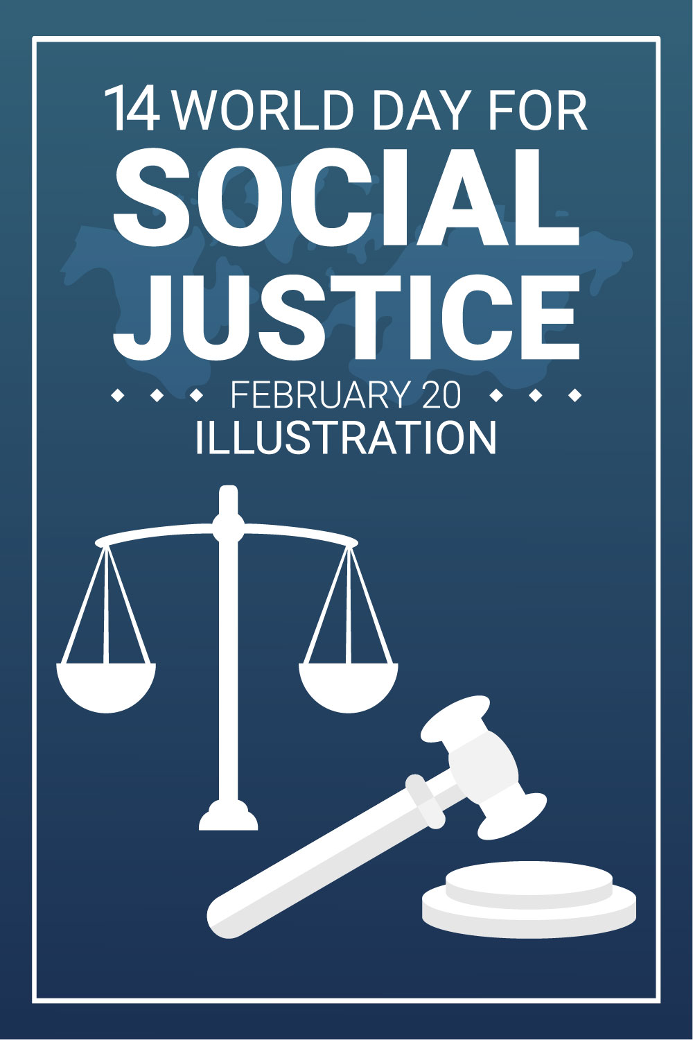 World Day of Social Justice Illustration pinterest image.