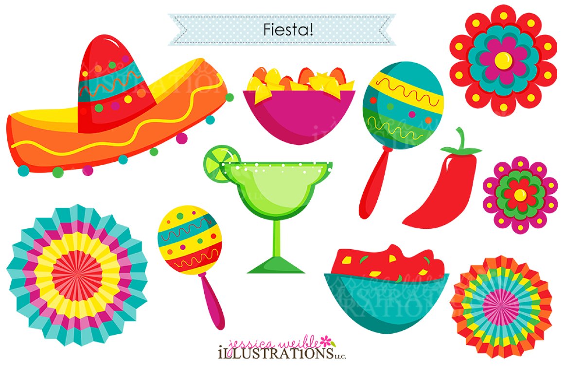 Colorful fiesta elements.