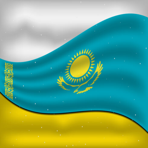 Enchanting image of the flag of Kazakhstan.