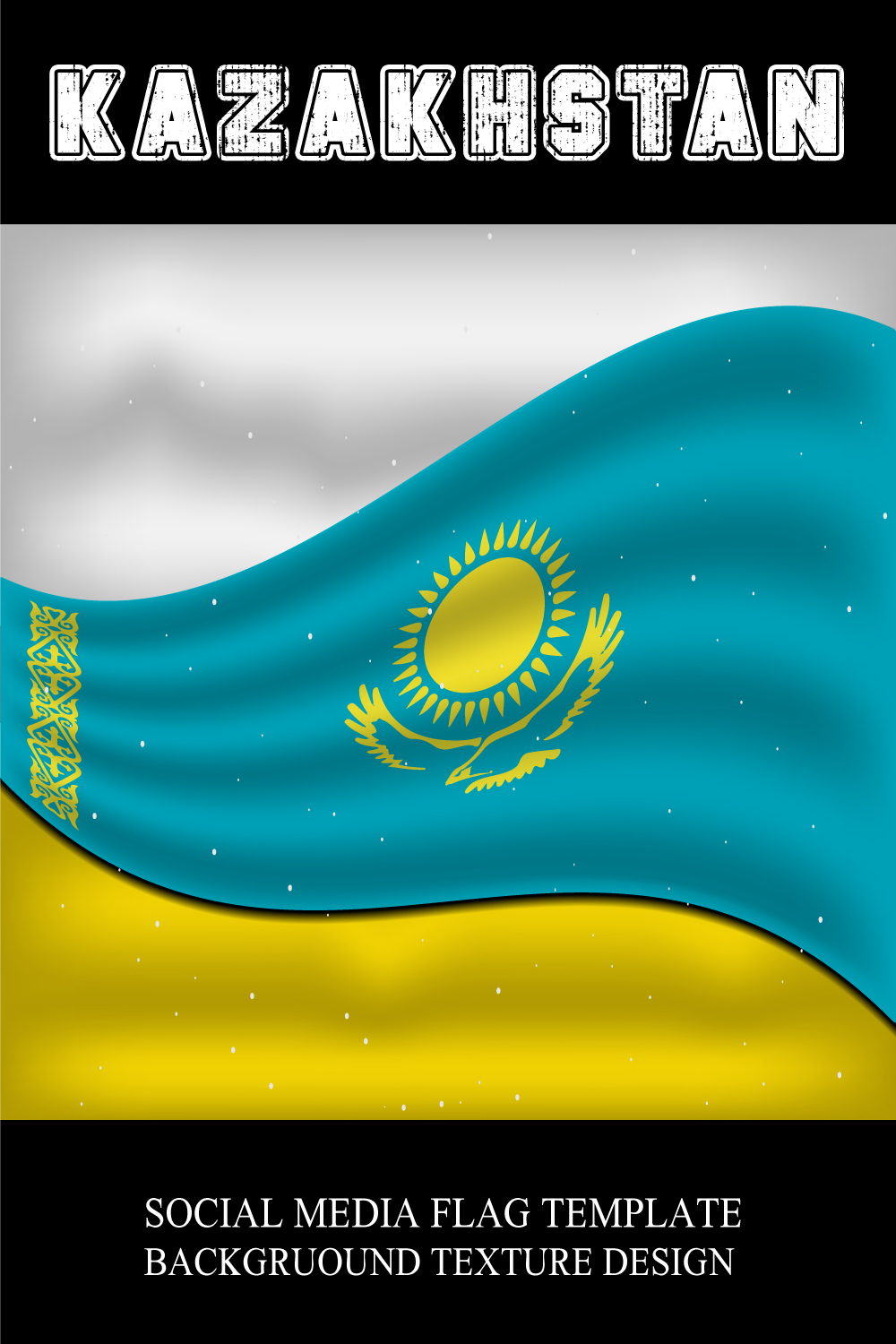 Amazing image of Kazakhstan flag.
