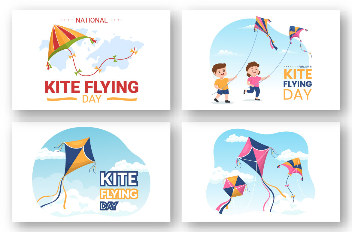 National Kite Flying Day Illustration preview image.