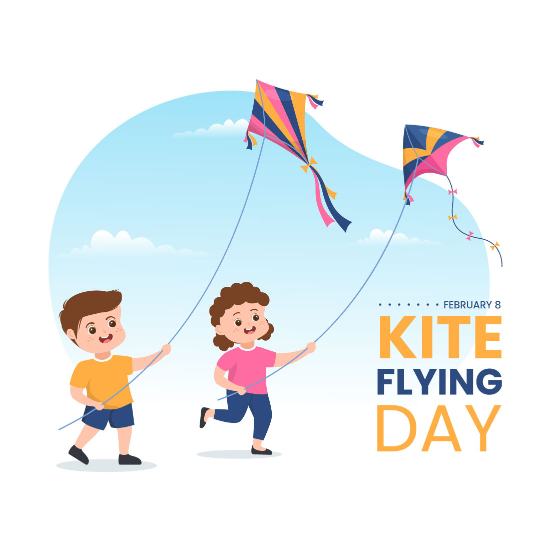 National Kite Flying Day Illustration cover image.