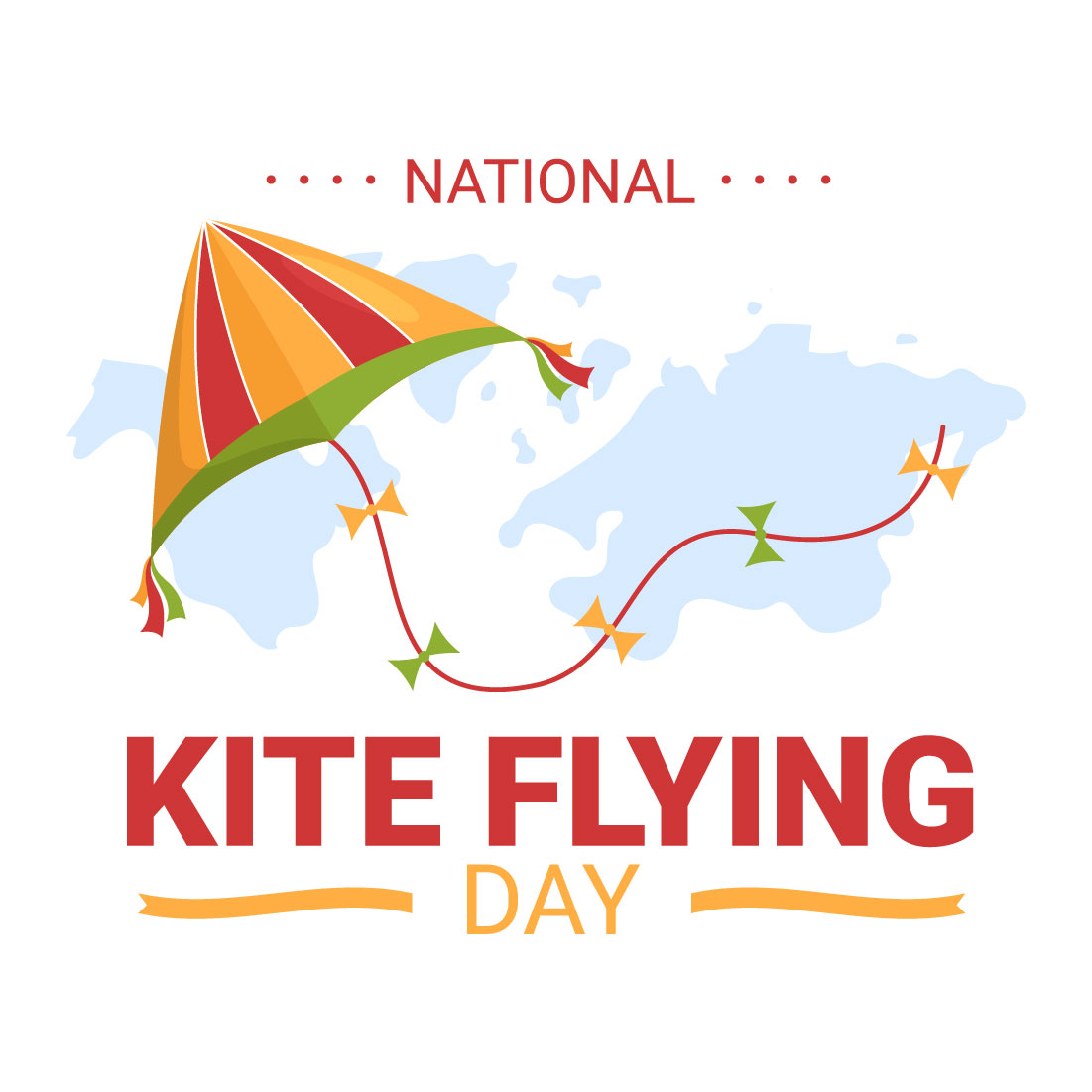 Cartoon Kite Flying Day Design Illustration cover image.
