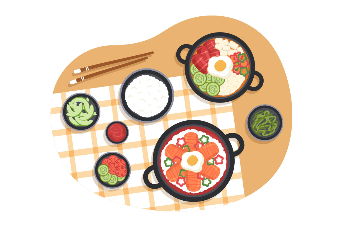 Korean Food Menu Design Graphics preview image.
