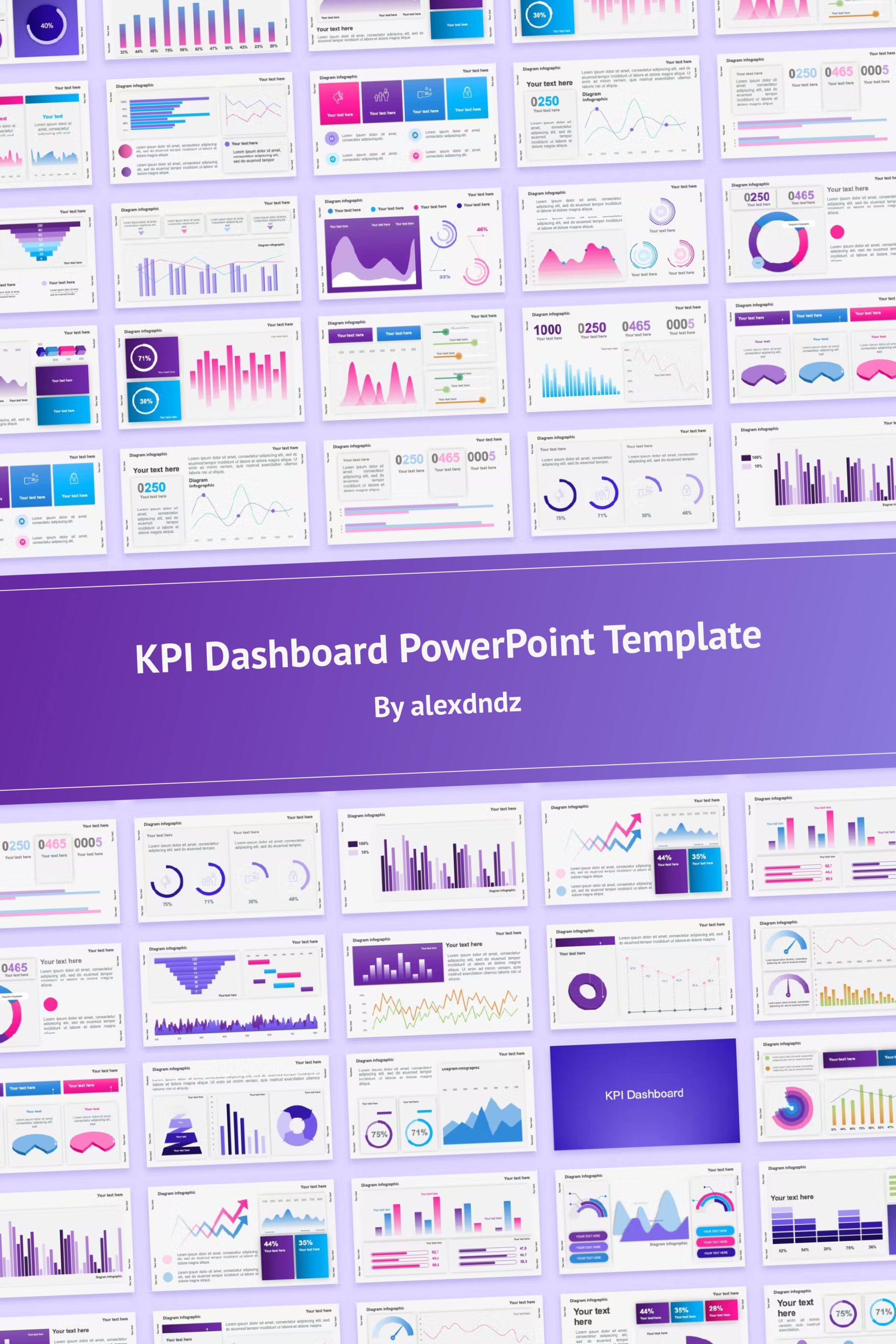 KPI Dashboard PowerPoint Template - pinterest image preview.