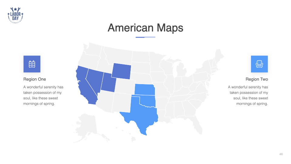 Grey American map with the blue points.