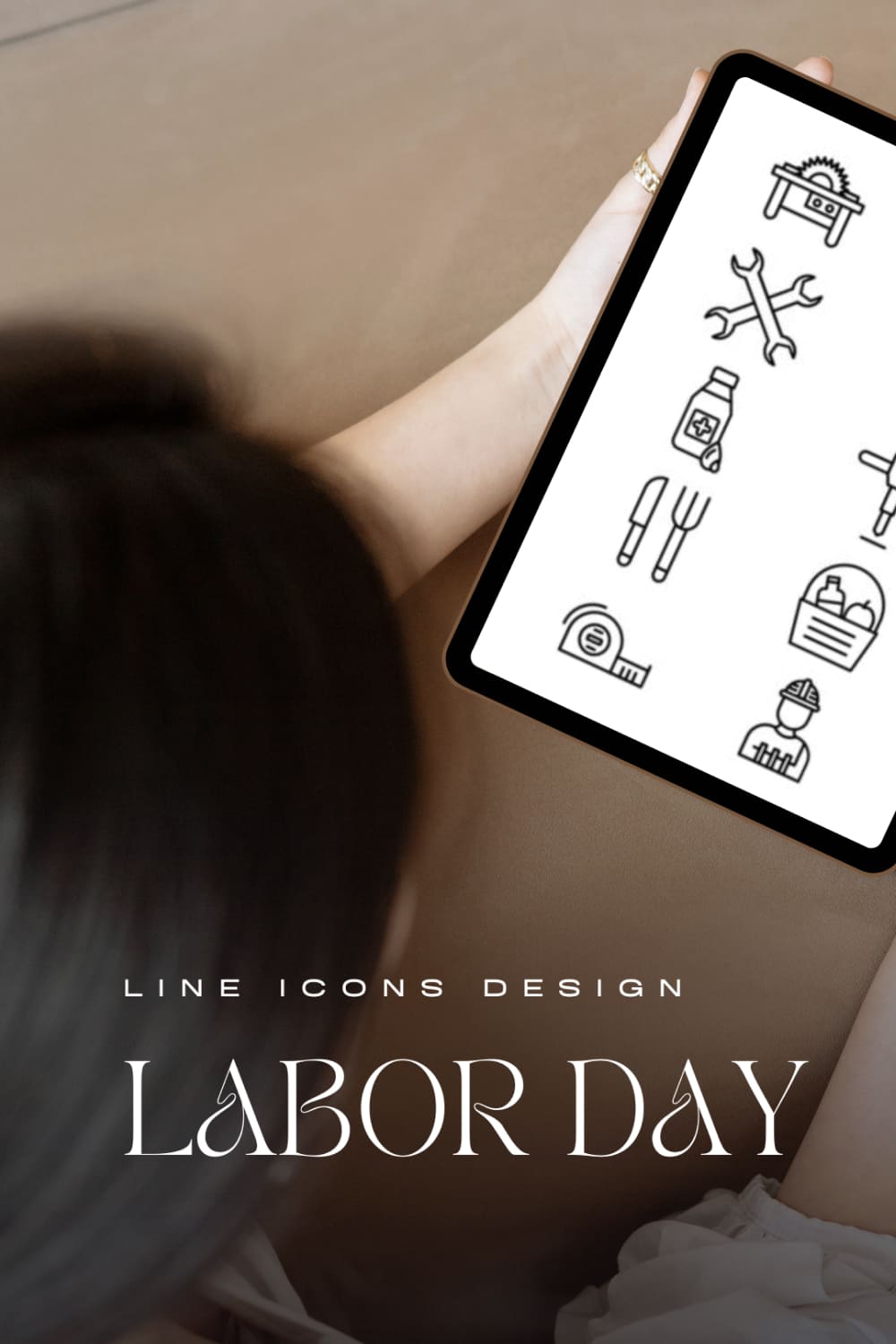 Labor Day Line Icons Design - Pinterest.