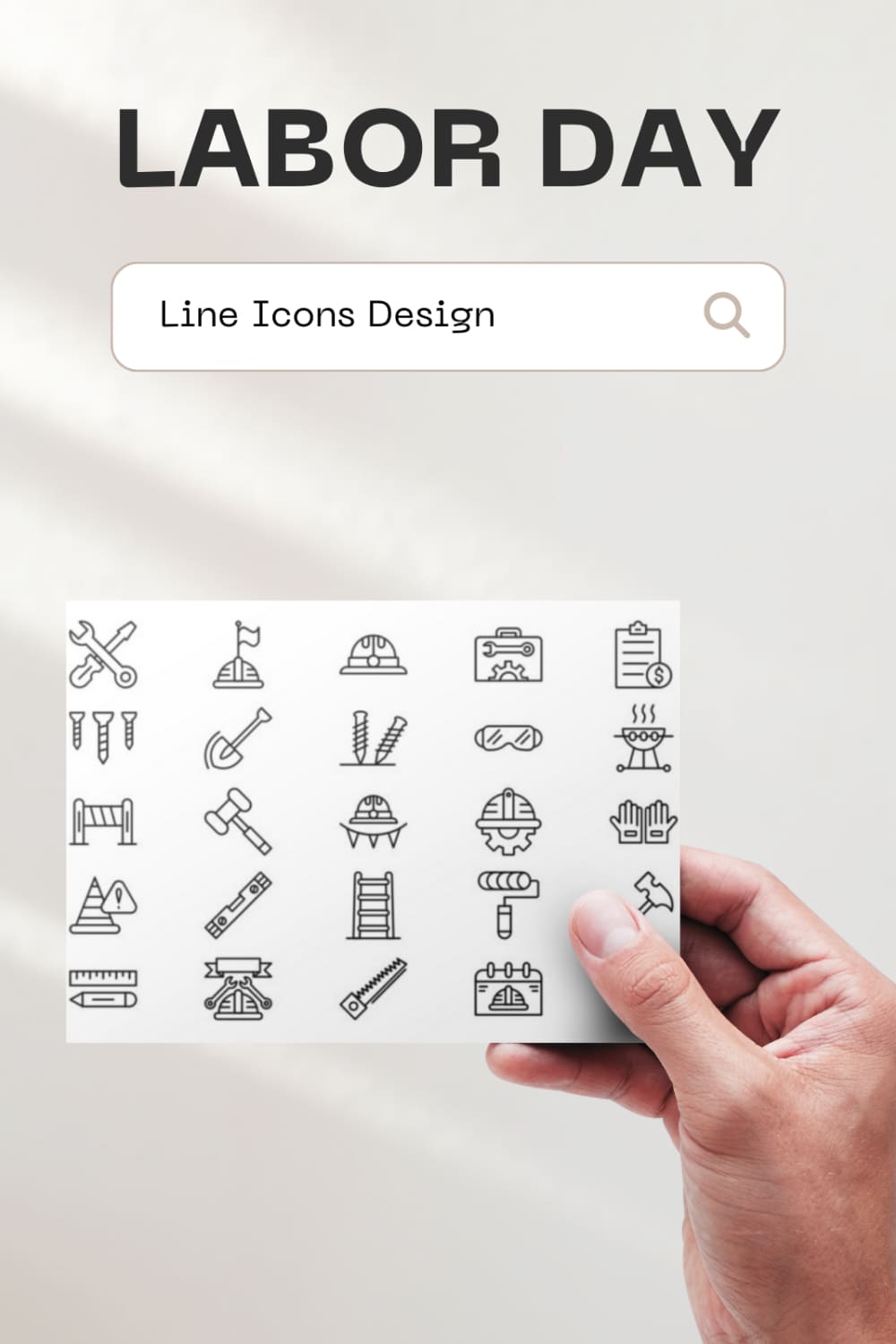 Labor Day Line Icons Design - Pinterest.