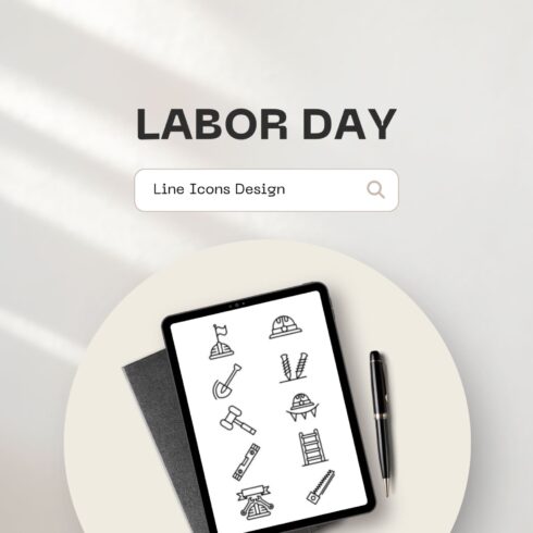 Labor Day Line Icons Design.