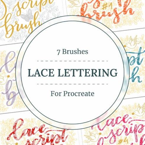 Lace Lettering Brushes for Procreate.