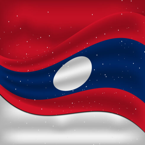 Colorful image of Laos flag.