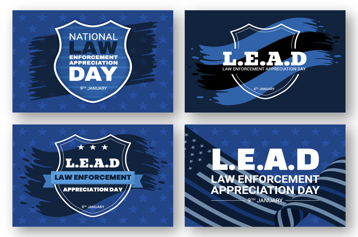 Cartoon Law Enforcement Appreciation Day Design Illustration preview image.