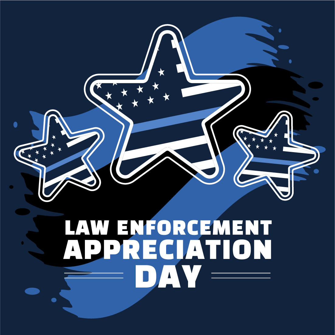 Cartoon Law Enforcement Appreciation Day Design Illustration cover image.