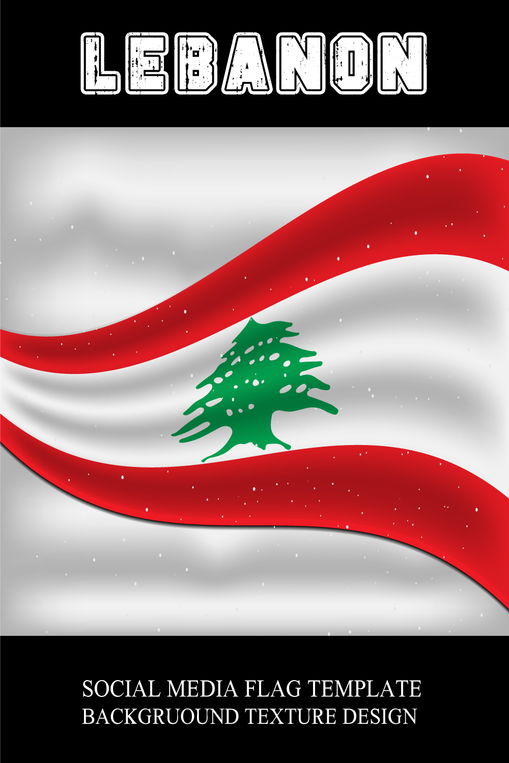 Colorful image of the flag of Lebanon.