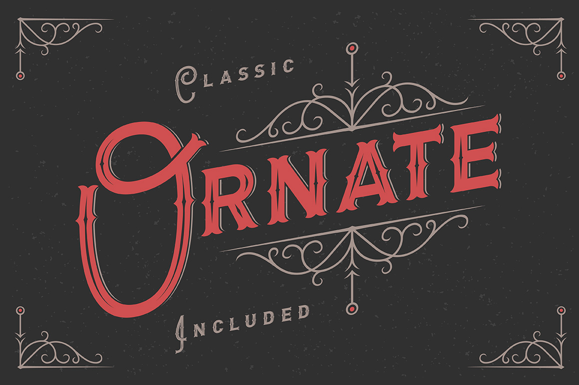 Font Letterhead Typeface with Ornate Design preview image.