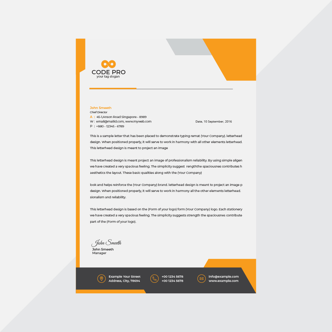 Letterhead file mockup for business project.