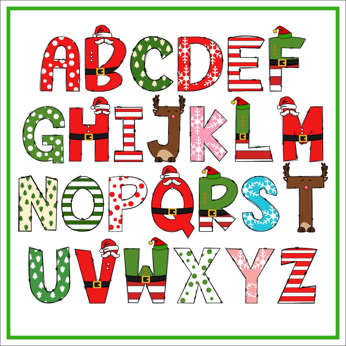 Merry Christmas Color Letters Font Design cover image.