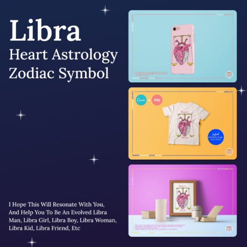 Libra Heart Astrology Zodiac Symbol.