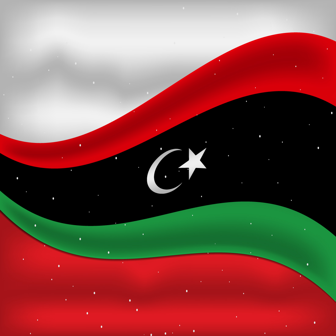 Gorgeous image of the flag of Libya.