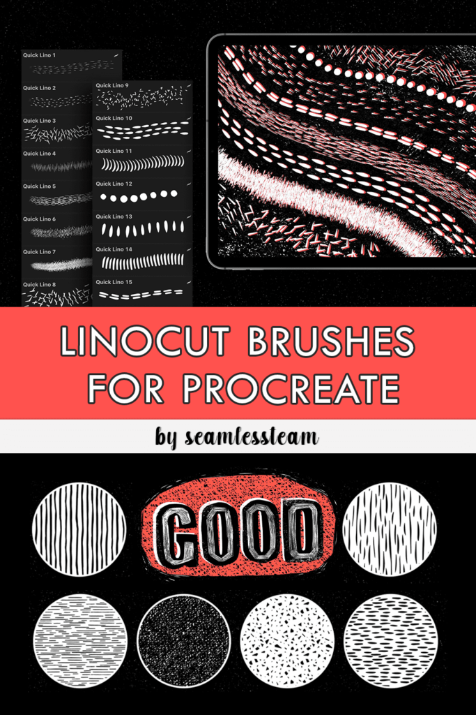 linocut brushes procreate free