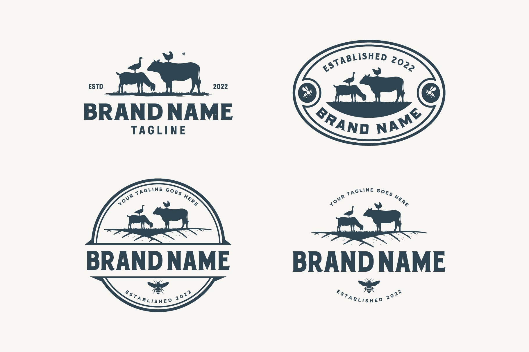 Some farm logos in a vintage.