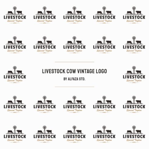 Livestock cow vintage logo.