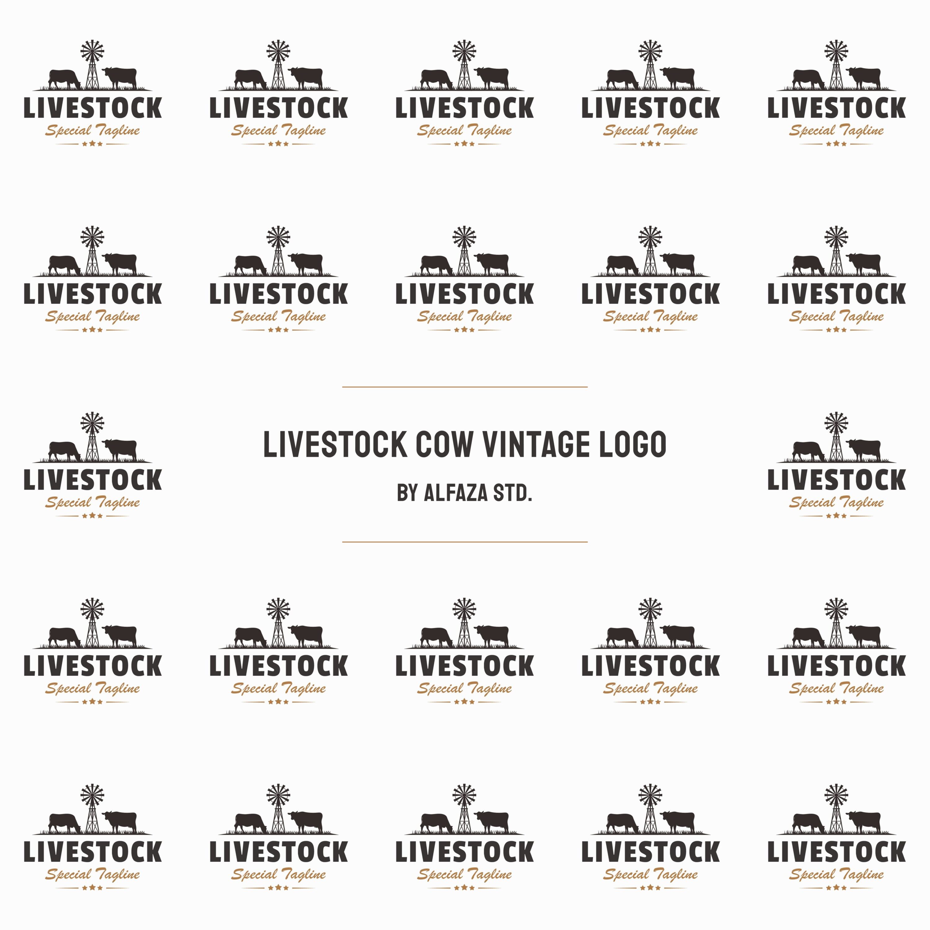 Livestock cow vintage logo.