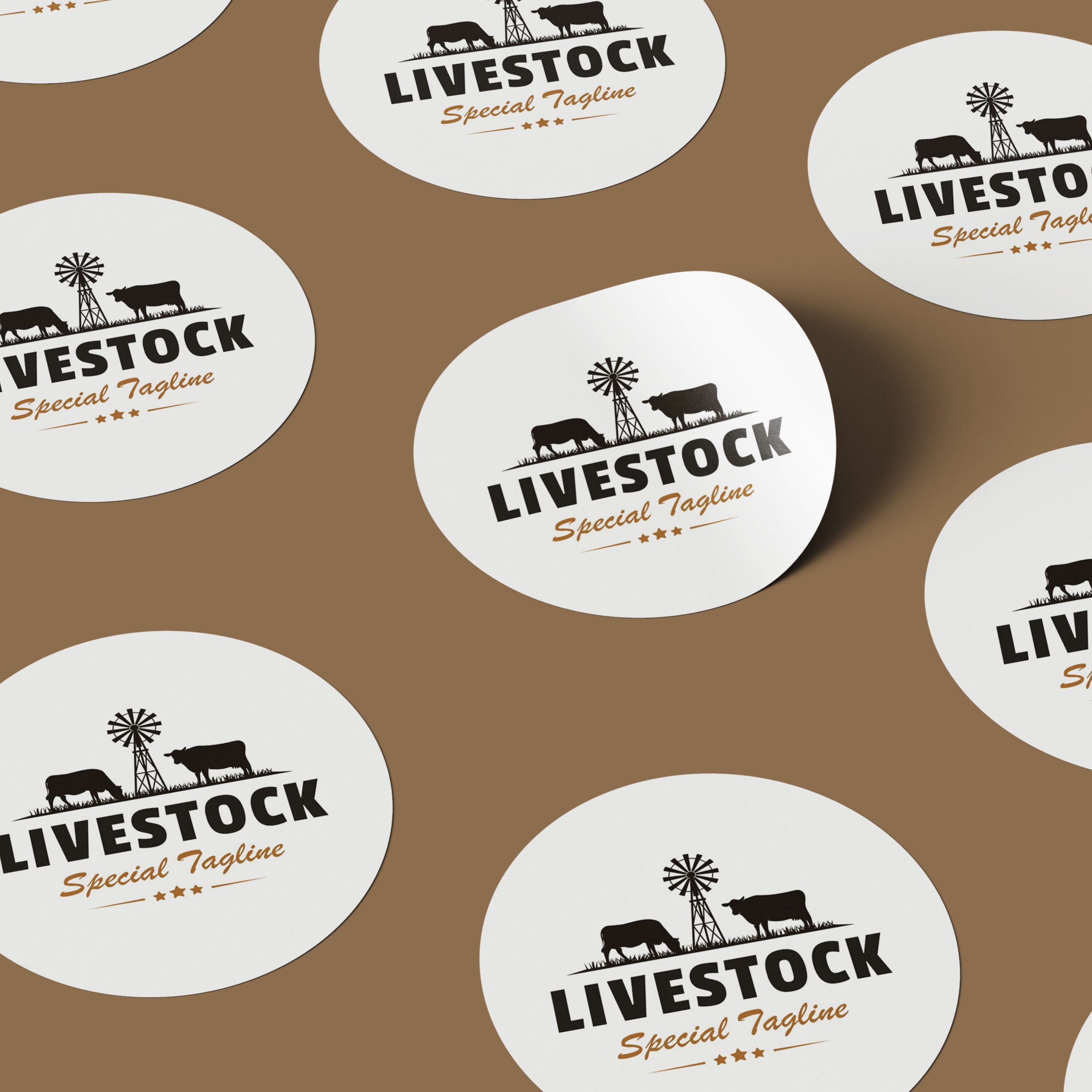 Livestock cow vintage logo cover.