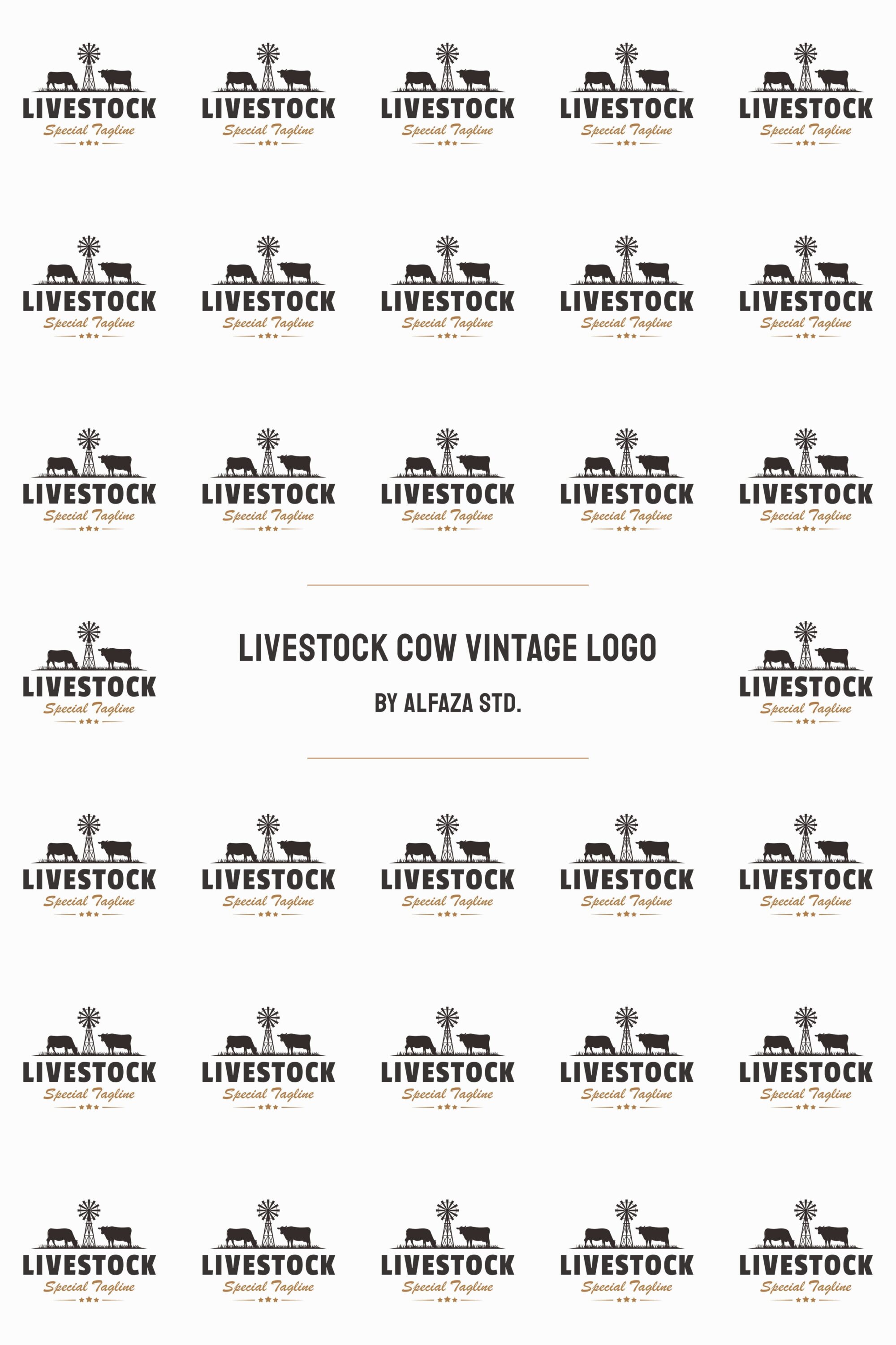 livestock cow vintage logo 03 759